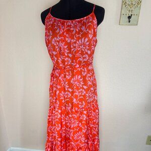 Monoprix Femme Spaghetti Strap Summer Maxi Dress TropicalFloral Print Small